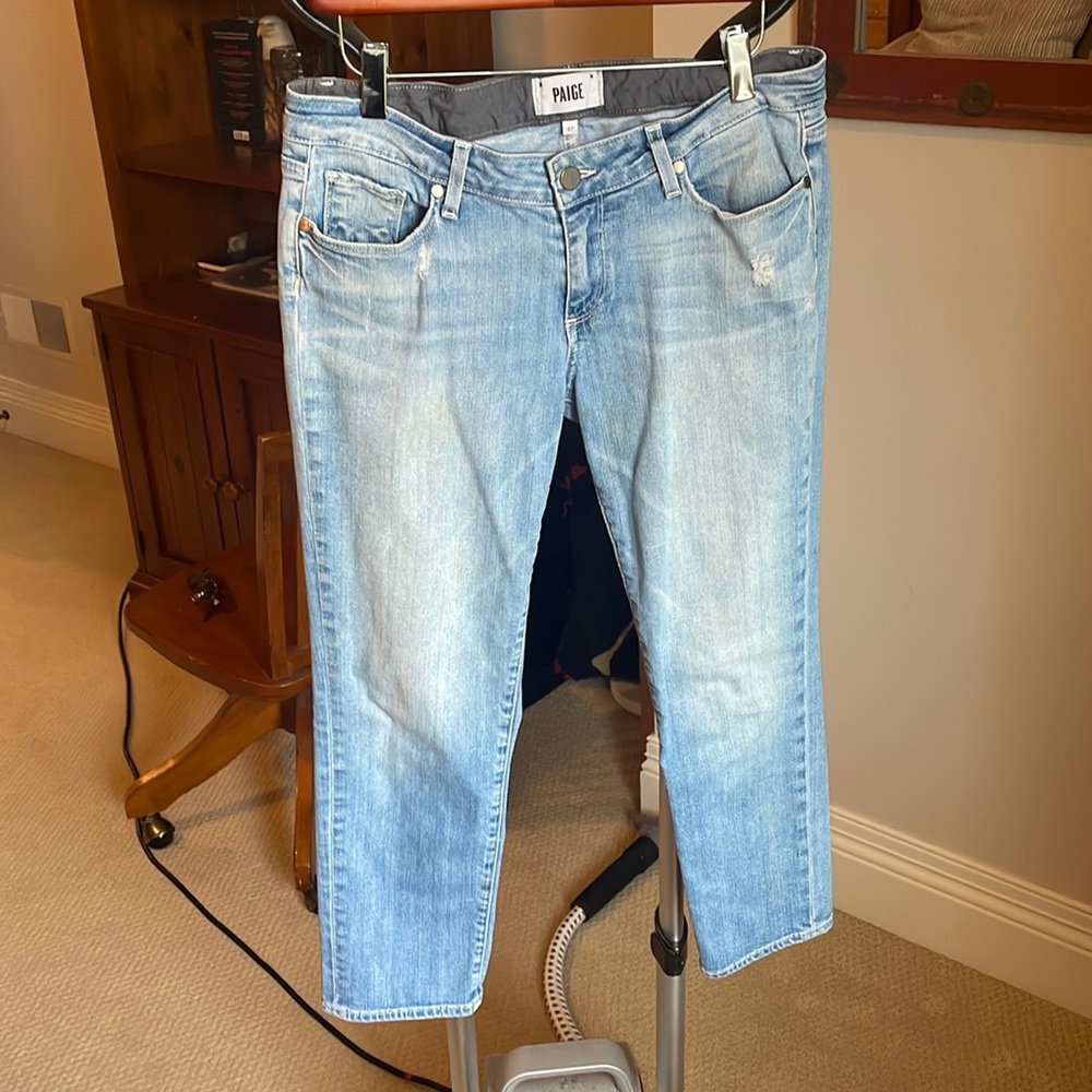Paige brand jimmy jimmy Crop skinny light wash denim jean
